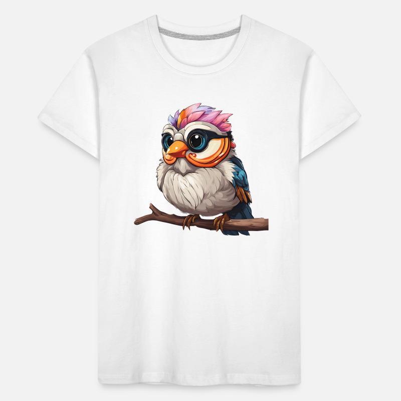 Lebendiges Spektakel der bunten Eule Kinder Premium Bio T-Shirt