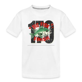 darts big fish Finish Checkout - Kids' Premium Organic T-Shirt - white - Front