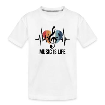 Music is Life Notenschlüssel Outfit Musikfans und - Kinder Premium Bio T-Shirt - Weiß - Vorne