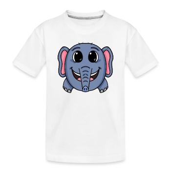 Elefant niedlich - Kinder Premium Bio T-Shirt - Weiß - Vorne