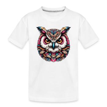 Eule - Kinder Premium Bio T-Shirt - Weiß - Vorne
