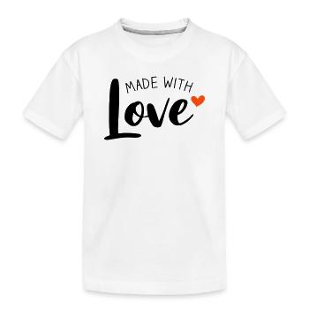 Made With Love two-tone - Kids' Premium Organic T-Shirt - white - Front