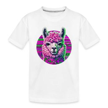 Alpaka - Kinder Premium Bio T-Shirt - Weiß - Vorne
