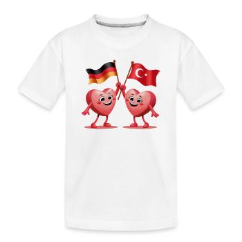 L’Allemagne et la Turquie coeurs - T-shirt bio Premium Enfant - blanc - Devant