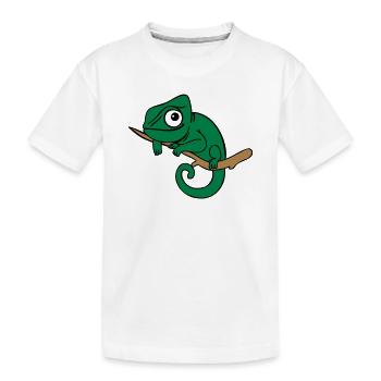 Lui le Caméléon, Tricolore - T-shirt bio Premium Enfant - blanc - Devant