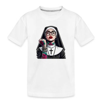 Religieuse avec tatouage - T-shirt bio Premium Enfant - blanc - Devant