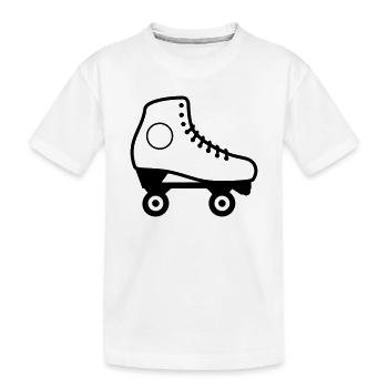 Künstlerischer Rollschuh - Kinder Premium Bio T-Shirt - Weiß - Vorne