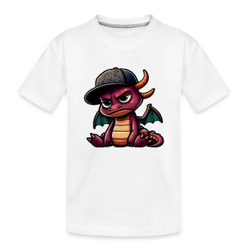 dragon hiphop mauve casquette - T-shirt bio Premium Enfant - blanc - Devant