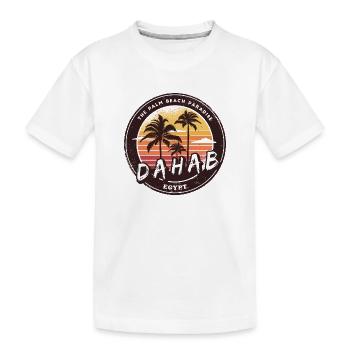 Dahab Égypte Vintage Palmiers Design - T-shirt bio Premium Enfant - blanc - Devant