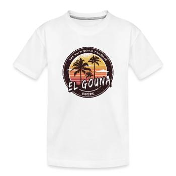 El Gouna Égypte Vintage Palmier Design - T-shirt bio Premium Enfant - blanc - Devant