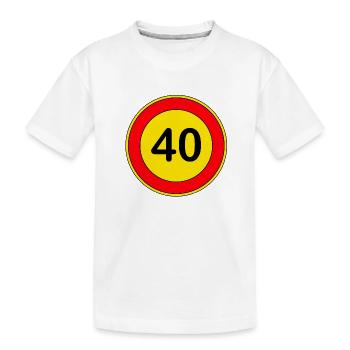 40th birthday , 40 years , traffic sign yellow - Kids' Premium Organic T-Shirt - white - Front