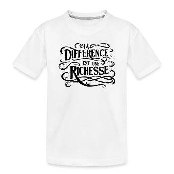 La différence est une richesse  - T-shirt bio Premium Enfant - blanc - Devant