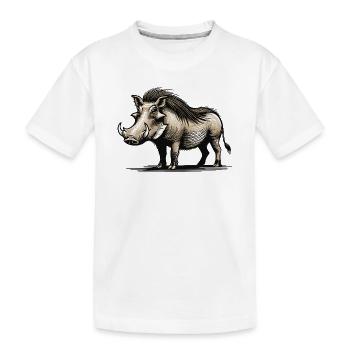 Warzenschwein - Kinder Premium Bio T-Shirt - Weiß - Vorne