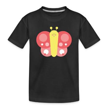 Tender and stylized butterfly - Kids' Premium Organic T-Shirt - black - Front