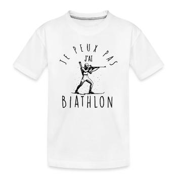 Ich kann nicht Biathlon machen - Kinder Premium Bio T-Shirt - Weiß - Vorne