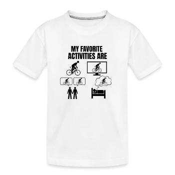 VELO/BIKE - MEINE LIEBLINGSAKTIVITÄTEN SIND - Kinder Premium Bio T-Shirt - Weiß - Vorne
