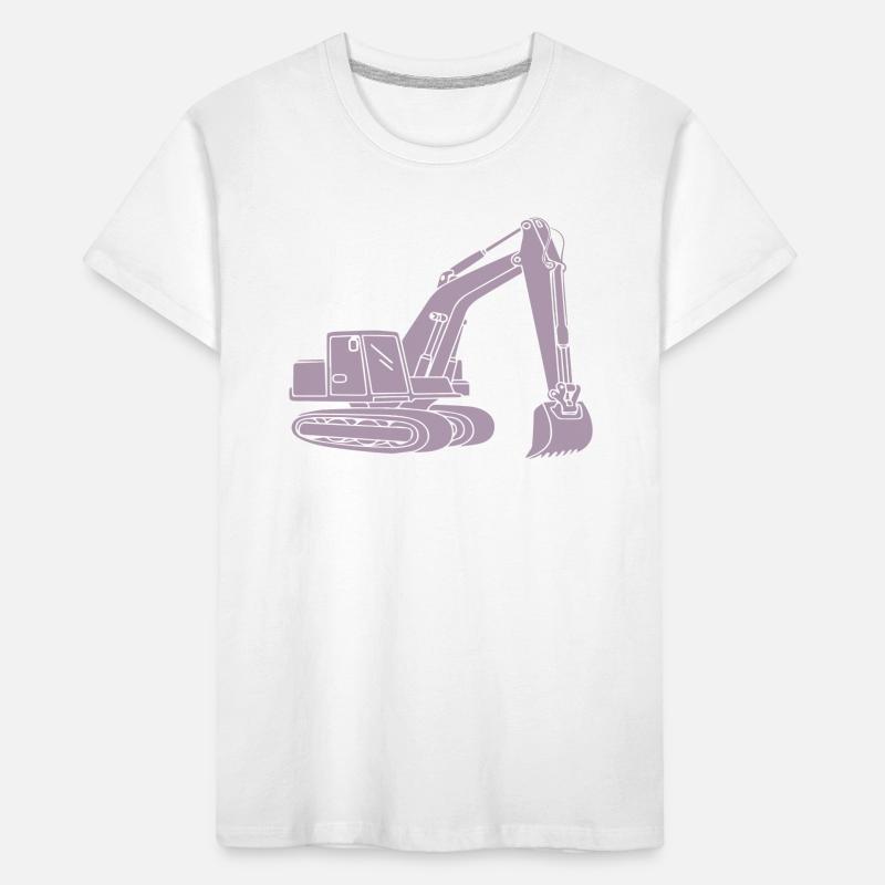 Excavator Silhouette Construction Equipment Operator Civil Engineering Kids' Premium Organic T-Shirt