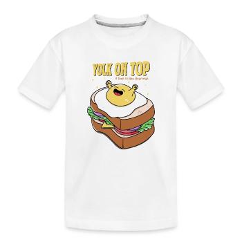 Yolk on Top - Kids' Premium Organic T-Shirt - white - Front