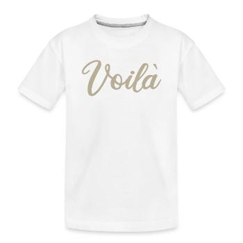 Voila Manuscrit Script Design - T-shirt bio Premium Enfant - blanc - Devant