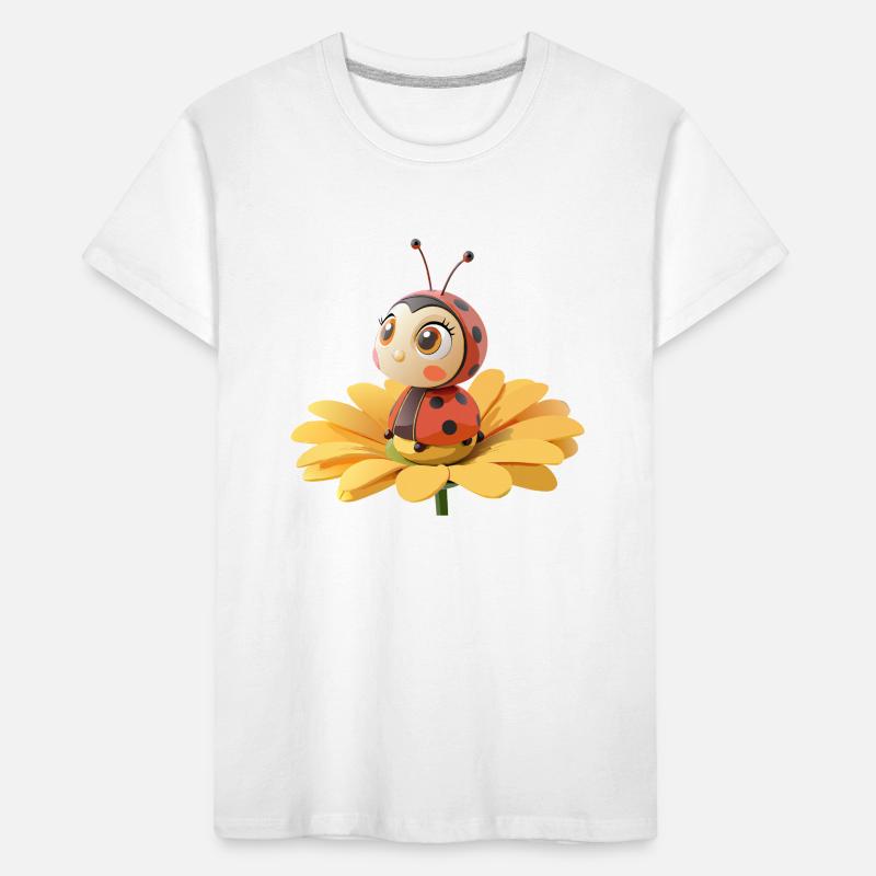 Cute ladybug on a flower Kids' Premium Organic T-Shirt