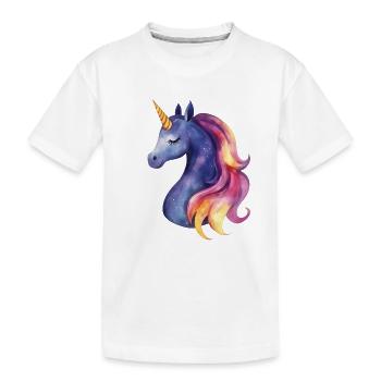 Licorne magique avec crinière galactique - T-shirt bio Premium Enfant - blanc - Devant