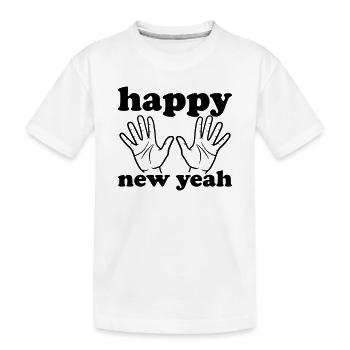 Happy new yes - Kids' Premium Organic T-Shirt - white - Front