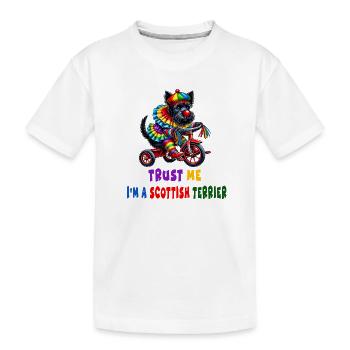 Clown Terrier auf Dreirad - Kinder Premium Bio T-Shirt - Weiß - Vorne