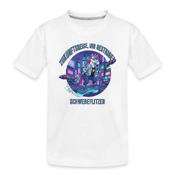 Zukunftseinhorn - Kinder Premium Bio T-Shirt - Weiß - Vorne