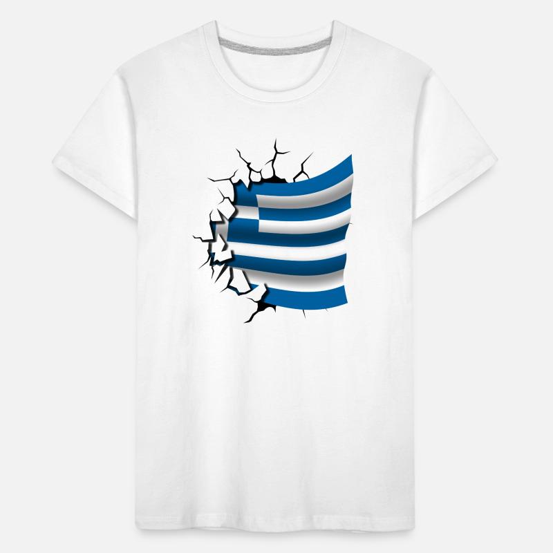 Drapeau de la Grèce - Grèce - Drapeau Broken Design T-shirt bio Premium Enfant