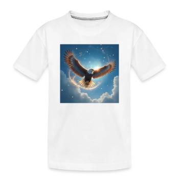Krafttier Adler am Himmel - Kinder Premium Bio T-Shirt - Weiß - Vorne