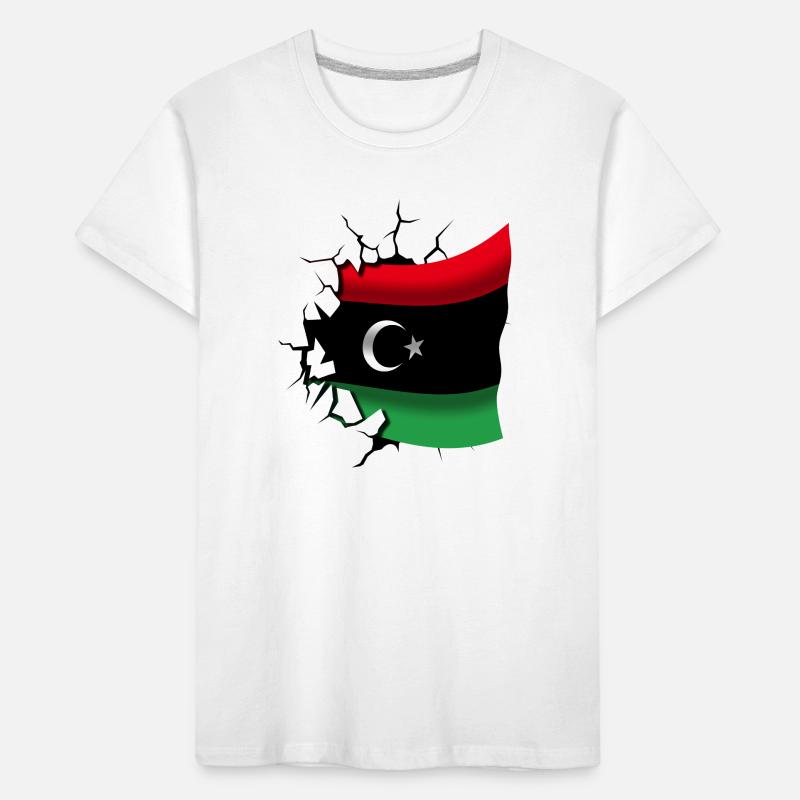 Drapeau de la Libye - Libye - Drapeau Broken Design T-shirt bio Premium Enfant