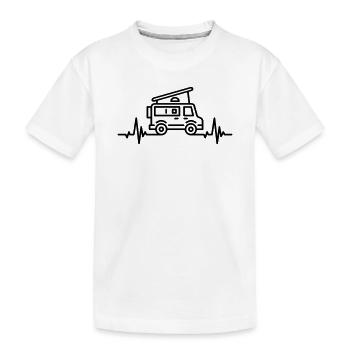Van Heartbeat - Kids' Premium Organic T-Shirt - white - Front
