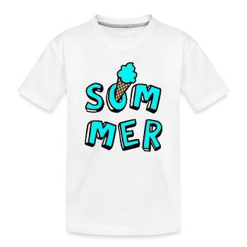 Sommer Eis Waffel Comicstyle Fun Lebensfreude Fan - Kinder Premium Bio T-Shirt - Weiß - Vorne