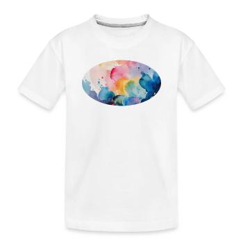 Aquarellfarben Farbexplosion auf Leinwand - Kinder Premium Bio T-Shirt - Weiß - Vorne
