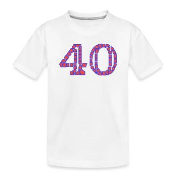 40. 40 ANS. 40e ANNIVERSAIRE. ANNIVERSAIRE 40 ANS. - T-shirt bio Premium Enfant - blanc - Devant