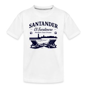 Santander El Sardinero Strand - Traum an der Nordküste - Kinder Premium Bio T-Shirt - Weiß - Vorne