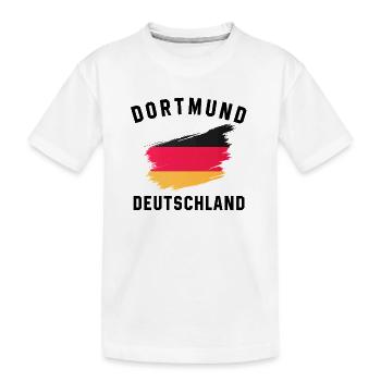 Deutsche Flagge Künstlerischer Pinseleffekt - Kinder Premium Bio T-Shirt - Weiß - Vorne