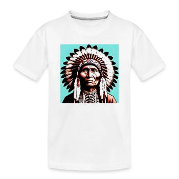 Amerikanisch, Indianer, Amerikaner - Kinder Premium Bio T-Shirt - Weiß - Vorne