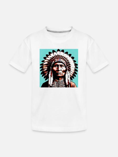 Amerikanisch, Indianer, Amerikaner - Kinder Premium Bio T-Shirt - Weiß