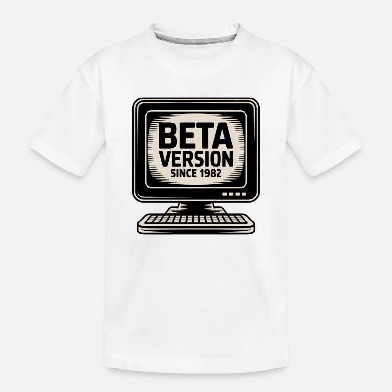 Retro Computer Beta Version Design - Kids' Premium Organic T-Shirt - white