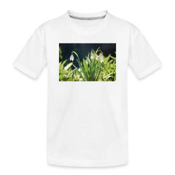 perce-neige printemps floraison design - T-shirt bio Premium Enfant - blanc - Devant
