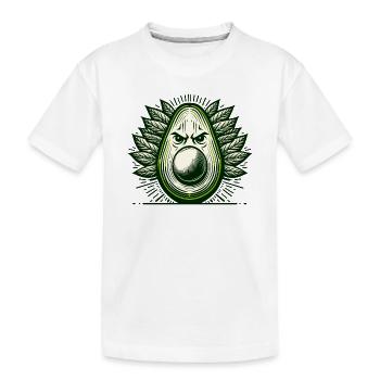 Avocado Krieger Gesicht - Kinder Premium Bio T-Shirt - Weiß - Vorne