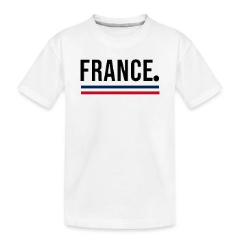 France – Minimal Streetwear Shirt - Kinder Premium Bio T-Shirt - Weiß - Vorne