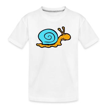 snail shell snail slug smiles sweetly - Kids' Premium Organic T-Shirt - white - Front