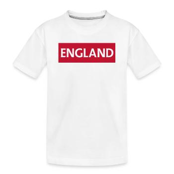 Englische Wimpel mit Telford-Text - Kinder Premium Bio T-Shirt - Weiß - Vorne