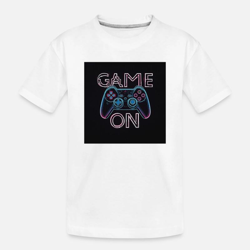 Neon Gaming Controller Design - Kinder Premium Bio T-Shirt - Weiß