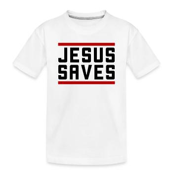 Jesus Rettet Christlich - Kinder Premium Bio T-Shirt - Weiß - Vorne