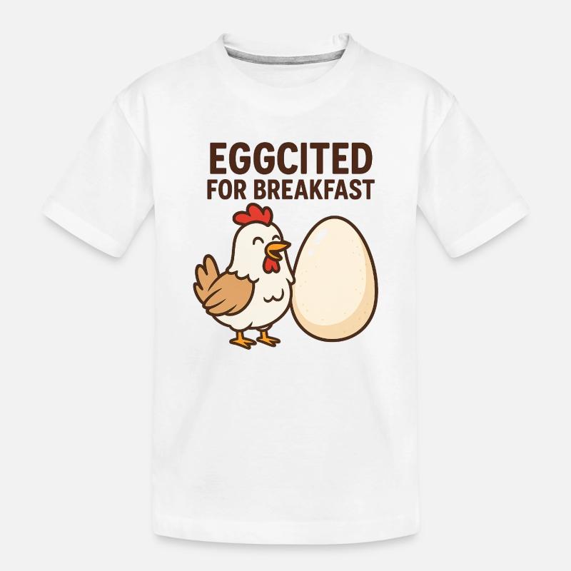 Eggcited pour le petit-déjeuner Chicken Design - T-shirt bio Premium Enfant - blanc
