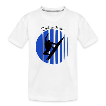 Wellenreiter - Kinder Premium Bio T-Shirt - Weiß - Vorne