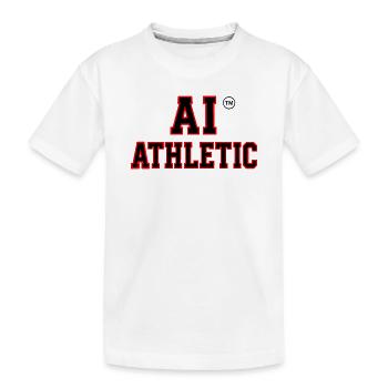 Sporty Letterprint Athletics T-shirt - Kids' Premium Organic T-Shirt - white - Front